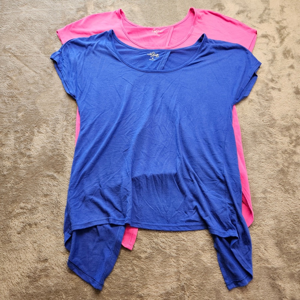 C&C California Short Sleeve Tee Set in Blue and Pink